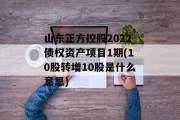 山东正方控股2022债权资产项目1期(10股转增10股是什么意思)