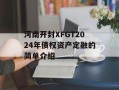 河南开封XFGT2024年债权资产定融的简单介绍