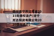 四川遂宁开达投资2023年债权资产(遂宁开达投资有限公司2020债权资产)