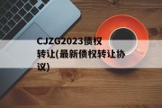 CJZG2023债权转让(最新债权转让协议)