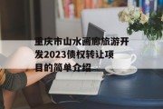 重庆市山水画廊旅游开发2023债权转让项目的简单介绍