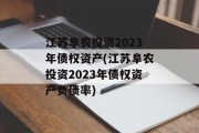 江苏阜农投资2023年债权资产(江苏阜农投资2023年债权资产负债率)