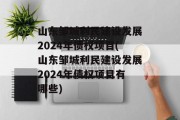 山东邹城利民建设发展2024年债权项目(山东邹城利民建设发展2024年债权项目有哪些)