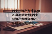 西安泾河产发投资2023年融资计划(西安泾河产发投资2023年融资计划招标)
