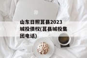 山东日照莒县2023城投债权(莒县城投集团电话)