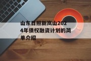 山东日照新岚山2024年债权融资计划的简单介绍