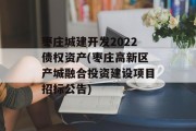 枣庄城建开发2022债权资产(枣庄高新区产城融合投资建设项目招标公告)