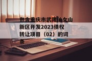 包含重庆市武隆仙女山新区开发2023债权转让项目（02）的词条