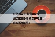 2023年山东邹城市城资控股债权资产(邹城城投集团)