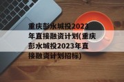 重庆彭水城投2023年直接融资计划(重庆彭水城投2023年直接融资计划招标)