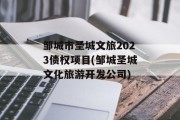 邹城市圣城文旅2023债权项目(邹城圣城文化旅游开发公司)