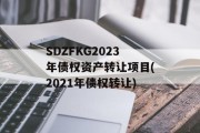 SDZFKG2023年债权资产转让项目(2021年债权转让)