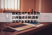 西安泾河产发投资2023年融资计划(西安泾河产业发展集团)