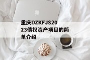 重庆DZKFJS2023债权资产项目的简单介绍