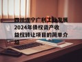 四川遂宁广利工业发展2024年债权资产收益权转让项目的简单介绍