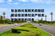 包含四川龙阳天府新区建设投资债权资产拍卖定融项目的词条