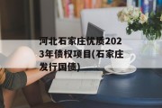 河北石家庄优质2023年债权项目(石家庄发行国债)