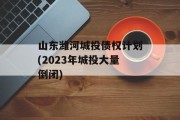 山东潍河城投债权计划(2023年城投大量倒闭)