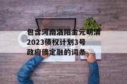 包含河南洛阳金元明清2023债权计划3号政府债定融的词条
