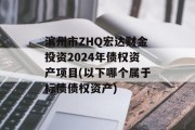 滨州市ZHQ宏达财金投资2024年债权资产项目(以下哪个属于标债债权资产)