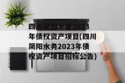 四川简阳水务2023年债权资产项目(四川简阳水务2023年债权资产项目招标公告)