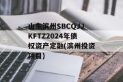 山东滨州SBCQJJKFTZ2024年债权资产定融(滨州投资项目)