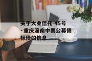 关于大业信托-45号·重庆潼南中票公募债标债的信息