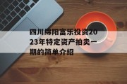 四川绵阳富乐投资2023年特定资产拍卖一期的简单介绍