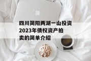 四川简阳两湖一山投资2023年债权资产拍卖的简单介绍