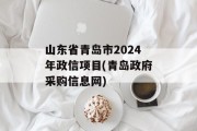 山东省青岛市2024年政信项目(青岛政府采购信息网)