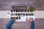 关于重庆NC区首发2023年财产权信托项目的信息