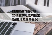 四川XSNY投资2023债权转让政府债定融(四川政府债券2020)