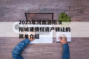 2023年河南洛阳汝阳城建债权资产转让的简单介绍