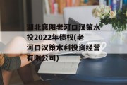 湖北襄阳老河口汉策水投2022年债权(老河口汉策水利投资经营有限公司)