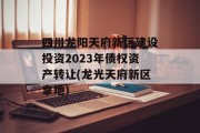 四川龙阳天府新区建设投资2023年债权资产转让(龙光天府新区拿地)