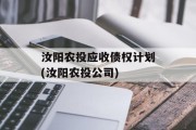 汝阳农投应收债权计划(汝阳农投公司)