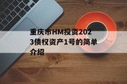 重庆市HM投资2023债权资产1号的简单介绍