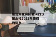 包含湖北襄阳老河口汉策水投2022年债权的词条