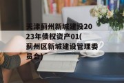 天津蓟州新城建设2023年债权资产01(蓟州区新城建设管理委员会)