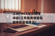 江苏FNGX投资债权项目(江苏投资项目在线审批监管平台)