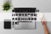 重庆大足开发建设2023年债权资产项目(大足区2021年项目工程)