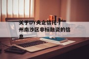 关于DY央企信托-广州南沙区非标融资的信息