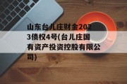 山东台儿庄财金2023债权4号(台儿庄国有资产投资控股有限公司)