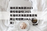 潍坊滨海旅游2023债权收益权(2021年潍坊滨海旅游集团有限公司招聘104人公告)