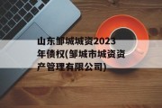 山东邹城城资2023年债权(邹城市城资资产管理有限公司)
