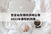 包含山东潍坊滨城公有2022年债权的词条