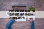 四川成都简阳两湖一山应收账款资产债权2023的简单介绍