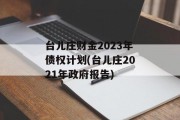 台儿庄财金2023年债权计划(台儿庄2021年政府报告)