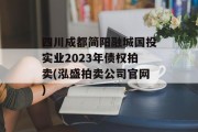 四川成都简阳融城国投实业2023年债权拍卖(泓盛拍卖公司官网)