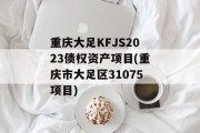 重庆大足KFJS2023债权资产项目(重庆市大足区31075项目)